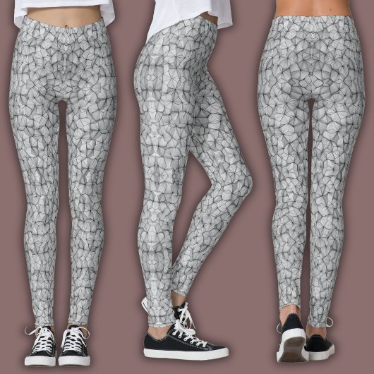 Abstract Mozaïekpatroon | Gebarsten Steen Leggings