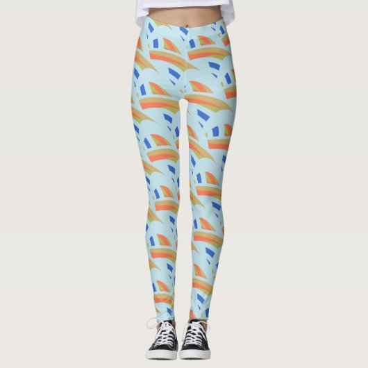 Abstract mozaïekpatroon leggings (Voorkant)