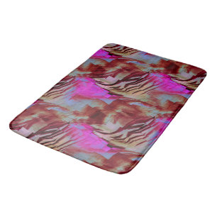 Abstract mozaïektekening van rustieke roze en roes badmat