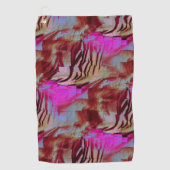 Abstract mozaïektekening van rustieke roze en roes golfhanddoek (Voorkant)