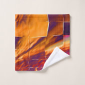 Abstract mozaïekvormig ontwerp van roodachtig oran bad handdoek (Wasdoekje)