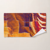 Abstract mozaïekvormig ontwerp van roodachtig oran bad handdoek (Handdoek)