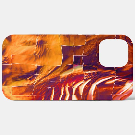 Abstract mozaïekvormig ontwerp van roodachtig oran Case-Mate iPhone case (Achterkant (horizontaal))