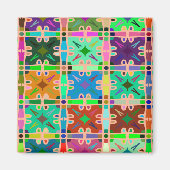 Abstract Multi Color Art Patroon Magneet (Voorkant)