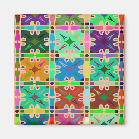 Abstract Multi Color Art Patroon Magneet (Voorkant)