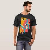 Abstract Multi Color Face Art T-shirt (Voorkant volledig)