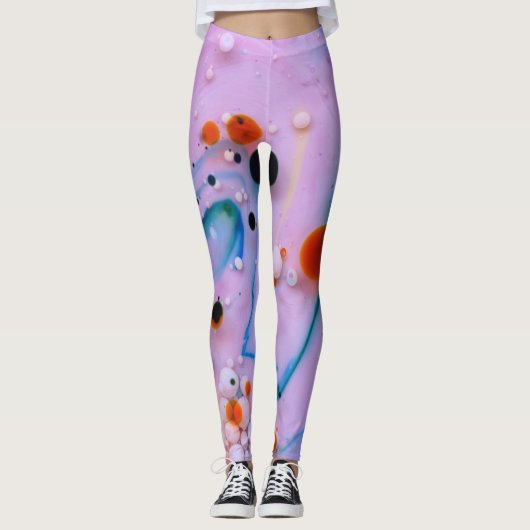 Abstract Multi Color Splash-ontwerp Leggings (Voorkant)