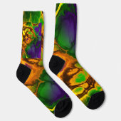 Abstract multi kleur water schilderij patroon sokken (Rechts)