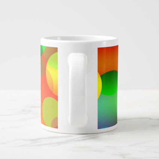 Abstract multicolleur cirkelontwerp grote koffiekop (Achterkant)