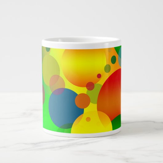 Abstract multicolleur cirkelontwerp grote koffiekop (Voorkant)