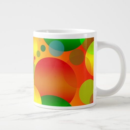 Abstract multicolleur cirkelontwerp grote koffiekop (Rechts)