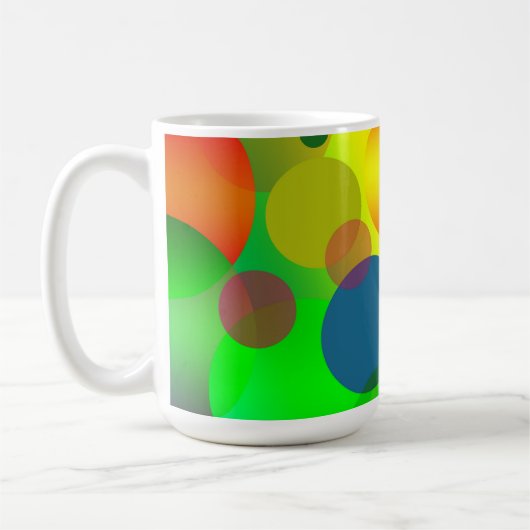Abstract multicolleur cirkelontwerp koffiemok (Links)