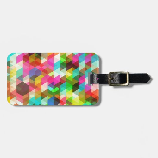 Abstract multicollisch patroon bagagelabel (Voorkant horizontaal)