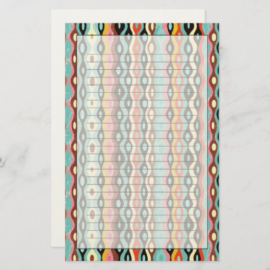 Abstract multicolor-patroon briefpapier (Voorkant / Achterkant)