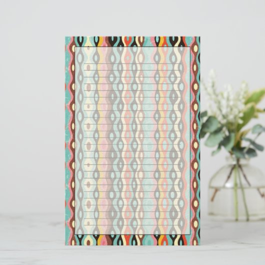 Abstract multicolor-patroon briefpapier (Staand voorkant)