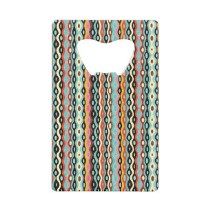 Abstract multicolor-patroon creditkaart flessenopener