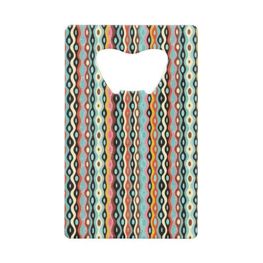 Abstract multicolor-patroon creditkaart flessenopener (Voorkant)