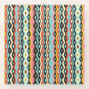 Abstract multicolor-patroon glazen onderzetter