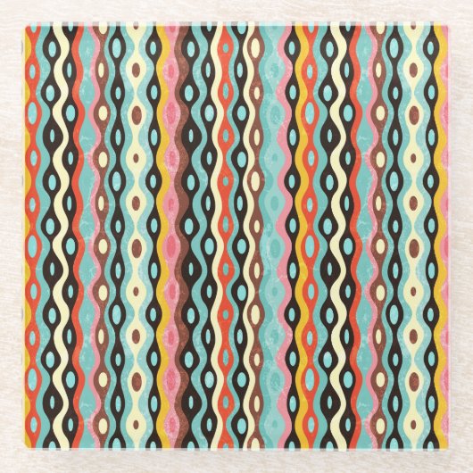 Abstract multicolor-patroon glazen onderzetter (Voorkant)