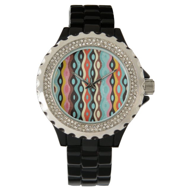 Abstract multicolor-patroon horloge (Voorkant)