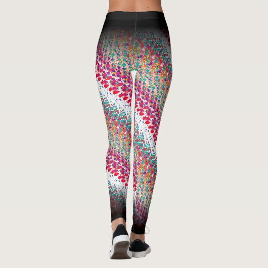Abstract MultiColor-patroon Leggings (Achterkant)