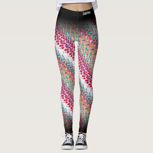 Abstract MultiColor-patroon Leggings (Voorkant)