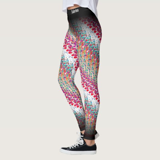 Abstract MultiColor-patroon Leggings (Links)