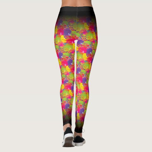 Abstract MultiColor-patroon Leggings (Achterkant)