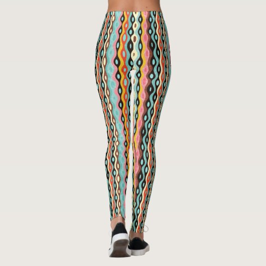 Abstract multicolor-patroon leggings (Achterkant)