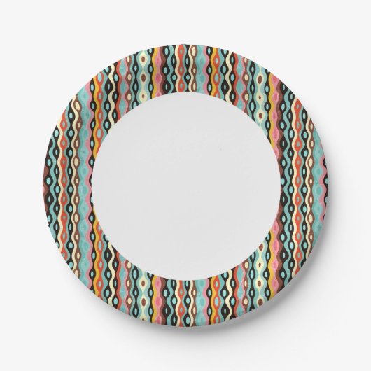 Abstract multicolor-patroon papieren bordje (Voorkant)