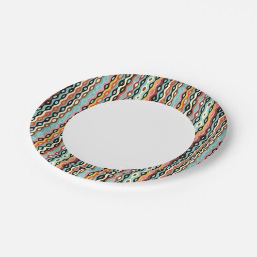 Abstract multicolor-patroon papieren bordje (Gekanteld)