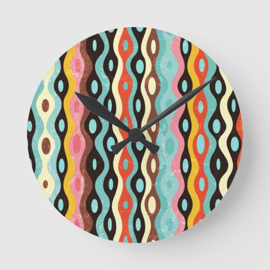 Abstract multicolor-patroon ronde klok (Voorkant)