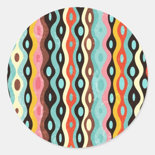 Abstract multicolor-patroon ronde sticker (Voorkant)