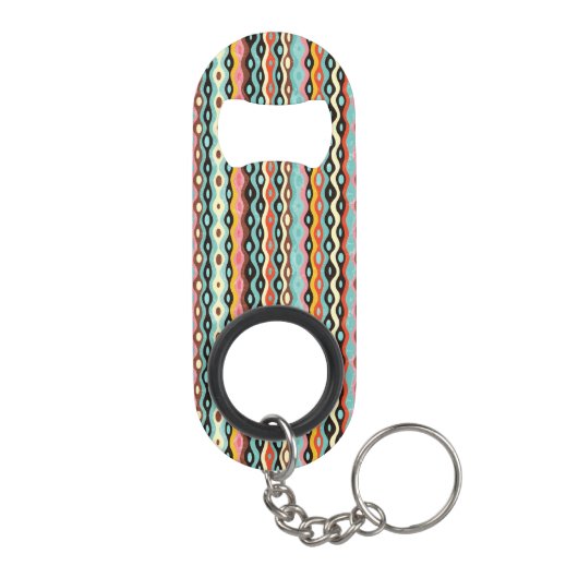 Abstract multicolor-patroon sleutelhanger flessenopener (Achterkant)