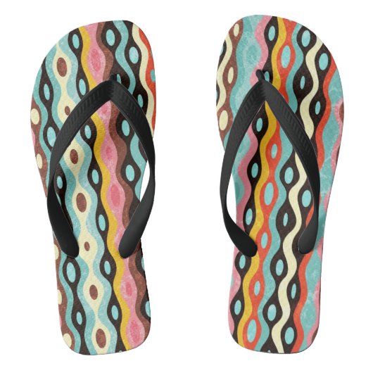 Abstract multicolor-patroon teenslippers (Voetbed)