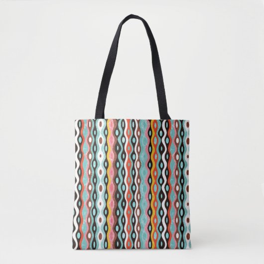 Abstract multicolor-patroon tote bag (Voorkant)