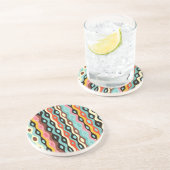 Abstract multicolor-patroon zandsteen onderzetter (Zijkant)