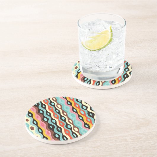 Abstract multicolor-patroon zandsteen onderzetter (Zijkant)