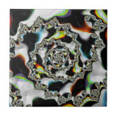 Abstract Multicolor Psychedelic Spiral Fractal Tegeltje (Voorkant)