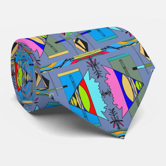 Abstract, multicolore Stropdas (Opgerold)