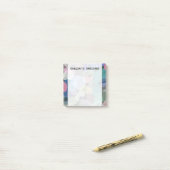 Abstract multicolored Blok Patroon + Aangepaste na Post-it® Notes (Op bureau)