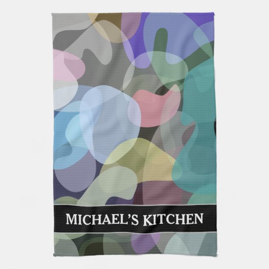 Abstract multicolored Blok Patroon + Aangepaste na Theedoek (Verticaal)