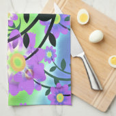  Abstract Multicolored Flowers Paars Theedoek (Quarter Fold)