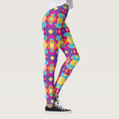 Abstract multicolored Patroon met diamanten Leggings (Rechts)