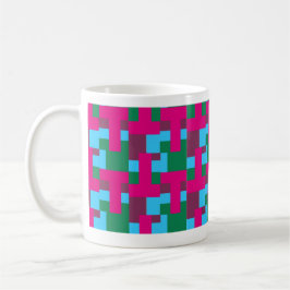 Abstract Multicolored Patroon met Meetkunde Koffiemok
