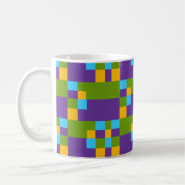 Abstract Multicolored Patroon met vierkanten Koffiemok