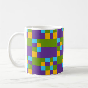 Abstract Multicolored Patroon met vierkanten Koffiemok