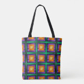 Abstract Multicolored Patroon met vierkanten Tote Bag (Achterkant)