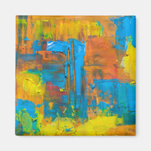Abstract multikleuren Oranje Abstract acryl Magneet