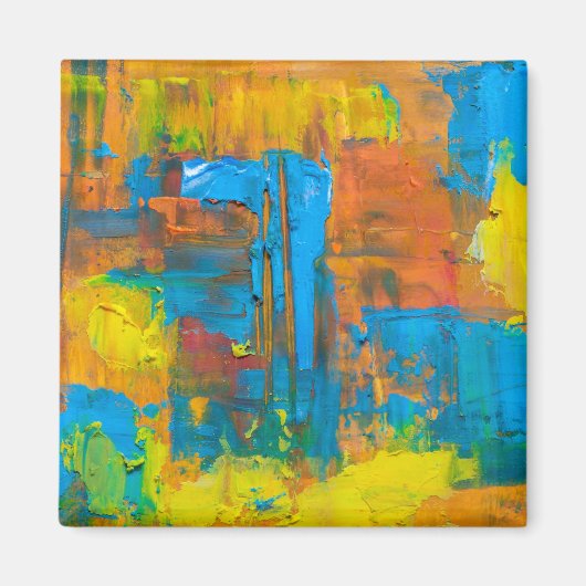 Abstract multikleuren Oranje Abstract acryl Magneet (Voorkant)